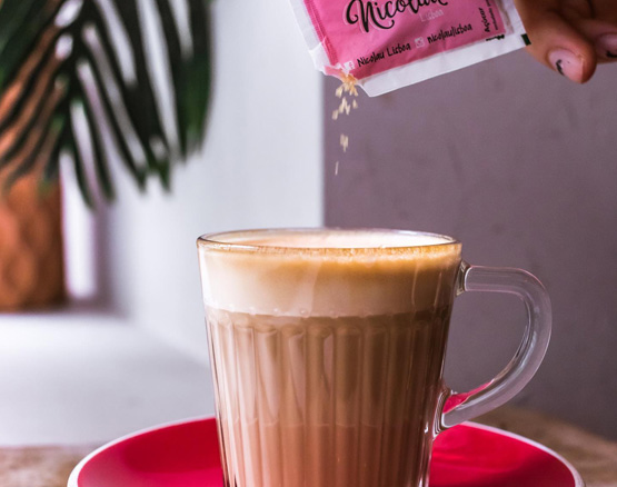 Latte de caramelo salgado com leite de amêndoa!