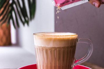 Latte de caramelo salgado com leite de amêndoa!